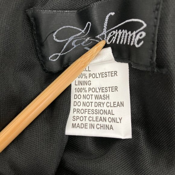 La Femme Black HIgh Neckline Velvet Fitted Formal Gown Size 8 Side Slit 25559 - Picture 11 of 12